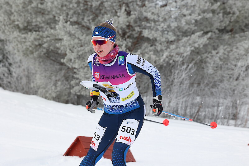 Vuonna 2023 Johanna Naskali nappasi EM-pronssia hiihtosuunnistuksen sprinttimatkalla. Kuva: Timo Mikkola